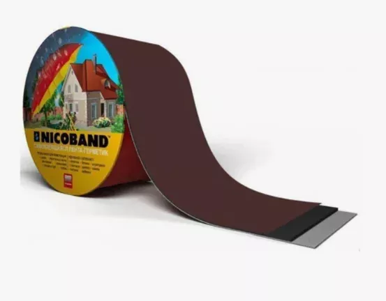 Герметизирующая лента самоклеющаяся Nikoband 15см*3м коричневый 343839