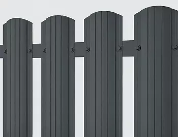 Штакетник R-образный (полукруглый) фигурный MetallStone ПЭ 0,4 b=100 RAL 7024