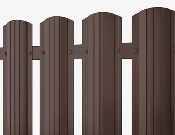 Штакетник R-образный (полукруглый) фигурный MetallStone ПЭ 0,4 b=100 RAL 8017
